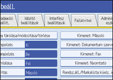 műveleti kezelőpanel képernyője, illusztráció