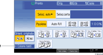 Illustrazione numerata schermata pannello operativo