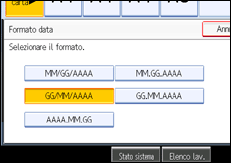 Illustrazione schermata pannello operativo