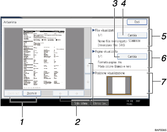 Illustrazione numerata pannello operativo