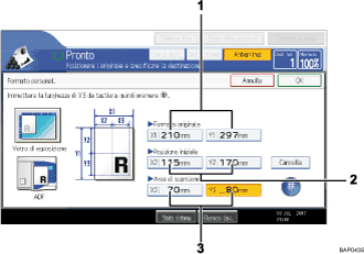 Illustrazione numerata pannello operativo
