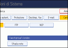 Illustrazione schermata pannello di controllo
