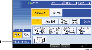 Schermafbeelding van een bedieningspaneel met genummerde oproepafbeeldingen