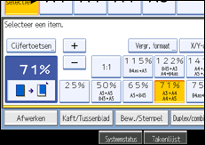 Schermafbeelding bedieningspaneel