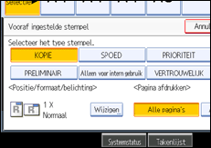 Schermafbeelding bedieningspaneel