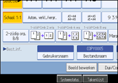 Schermafbeelding bedieningspaneel