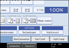 Schermafbeelding bedieningspaneel