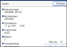 Schermafbeelding bedieningspaneel