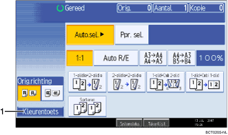 Genummerde afbeelding van het scherm van het bedieningspaneel