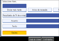 Ilustra&ccedil;&atilde;o do ecr&atilde; do painel de opera&ccedil;&atilde;o