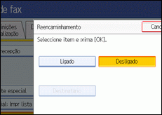 Ilustração do ecrã do painel de operação