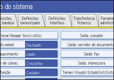 ilustração do ecrã do painel de operação