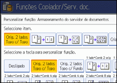 Ilustração do ecrã do painel de operação