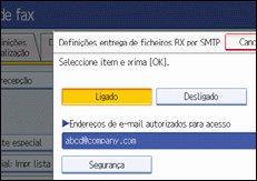 Ilustra&ccedil;&atilde;o do ecr&atilde; do painel de opera&ccedil;&atilde;o