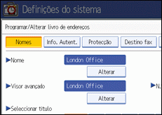 Ilustra&ccedil;&atilde;o do ecr&atilde; do painel de opera&ccedil;&atilde;o