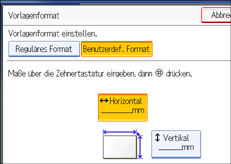 Abbildung des Bedienfeld-Displays