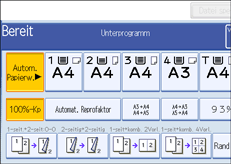 Abbildung des Bedienfeld-Displays