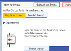 Abbildung des Bedienfeld-Displays