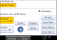 Abbildung des Bedienfeld-Displays
