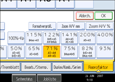 Abbildung des Bedienfeld-Displays