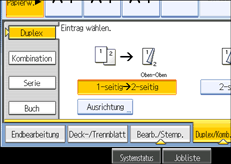 Abbildung des Bedienfeld-Displays