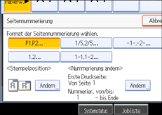 Abbildung des Bedienfeld-Displays