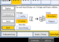 Abbildung des Bedienfeld-Displays