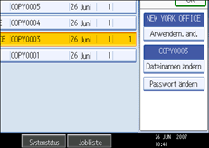 Abbildung des Bedienfeld-Displays