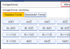 Abbildung des Bedienfeld-Displays