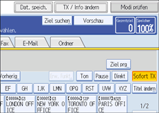 Abbildung des Bedienfelds