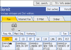 Abbildung des Bedienfelds