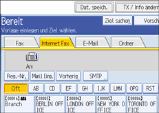 Abbildung des Bedienfelds