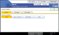 Abbildung des Bedienfelds