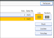 Abbildung des Bedienfelds