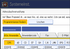 Abbildung des Bedienfelds