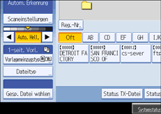 Abbildung des Bedienfelds