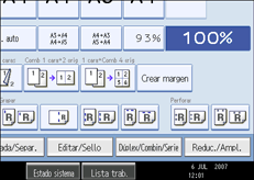 Ilustración de la pantalla del panel de mandos