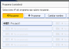 Ilustración de la pantalla del panel de mandos