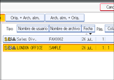 Ilustración del panel de operaciones