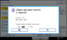 Ilustración de la pantalla del panel de operaciones
