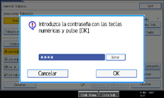 Ilustración de la pantalla del panel de operaciones