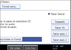 Illustration de l'&eacute;cran du panneau de commande.