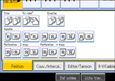Illustration de l'&eacute;cran du panneau de commande.