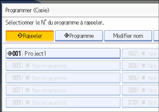 Illustration de l'&eacute;cran du panneau de commande.
