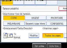 Illustration de l'&eacute;cran du panneau de commande.