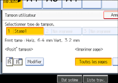 Illustration de l'&eacute;cran du panneau de commande.