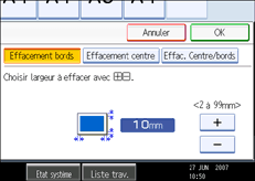 Illustration de l'&eacute;cran du panneau de commande.