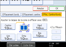 Illustration de l'&eacute;cran du panneau de commande.