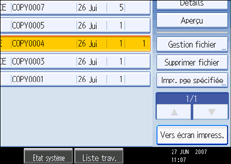 Illustration de l'&eacute;cran du panneau de commande.
