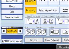 Illustration de l'&eacute;cran du panneau de commande.